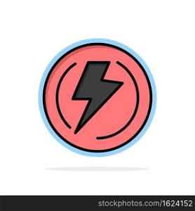 Bolt, Light, Voltage, Industry, Power Abstract Circle Background Flat color Icon