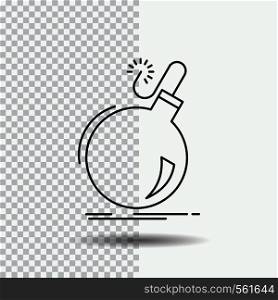 Bomb, boom, danger, ddos, explosion Line Icon on Transparent Background. Black Icon Vector Illustration. Vector EPS10 Abstract Template background