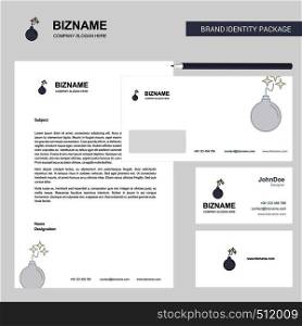 Bomb Business Letterhead, Envelope and visiting Card Design vector template