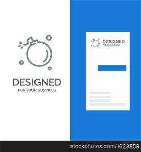 Bomb, Comet, Explosion, Meteor, Science Grey Logo Design and Business Card Template