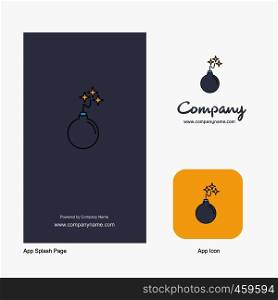 Bomb Company Logo App Icon and Splash Page Design. Creative Business App Design Elements