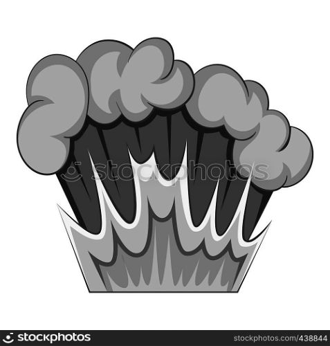 Bomb explosion icon in monochrome style isolated on white background vector illustration. Bomb explosion icon monochrome