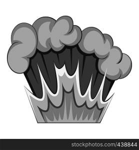Bomb explosion icon in monochrome style isolated on white background vector illustration. Bomb explosion icon monochrome