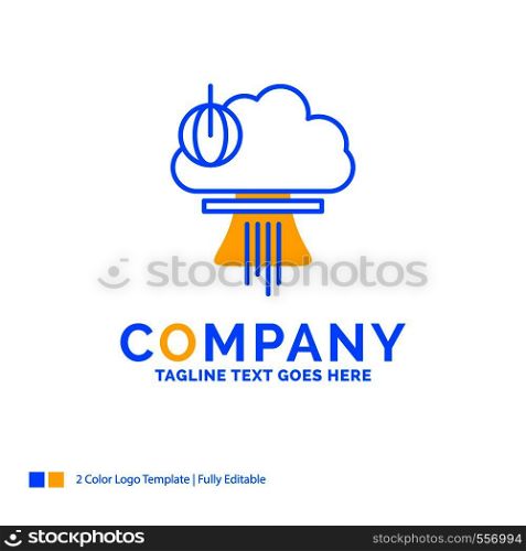 Bomb, explosion, nuclear, special, war Blue Yellow Business Logo template. Creative Design Template Place for Tagline.