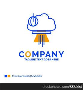 Bomb, explosion, nuclear, special, war Blue Yellow Business Logo template. Creative Design Template Place for Tagline.