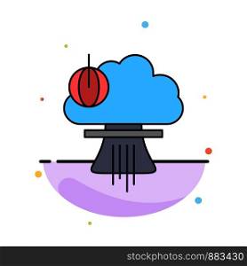 Bomb, explosion, nuclear, special, war Flat Color Icon Vector