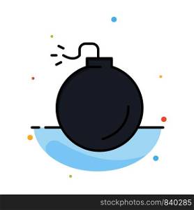 Bomb, Explosive, Explosion Abstract Flat Color Icon Template