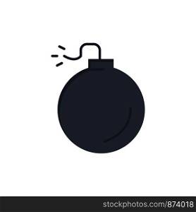Bomb, Explosive, Explosion Flat Color Icon. Vector icon banner Template