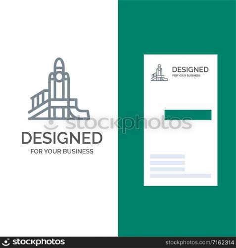 Bomb, Games, Nuclear, Playground, Political Grey Logo Design and Business Card Template