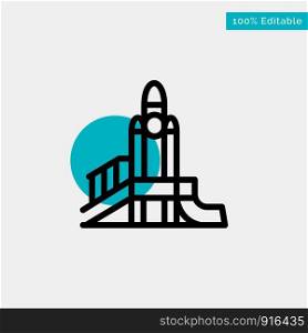 Bomb, Games, Nuclear, Playground, Political turquoise highlight circle point Vector icon