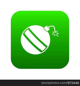 Bomb icon digital green for any design isolated on white vector illustration. Bomb icon digital green