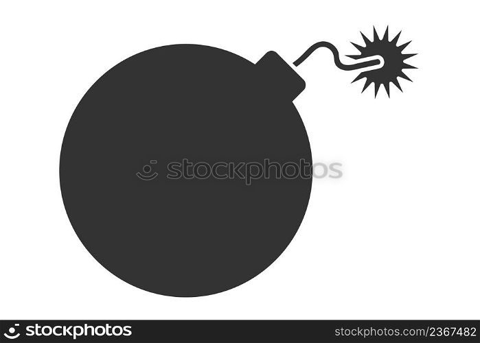 Bomb icon. Dynamite symbol. Flat vector illustration.