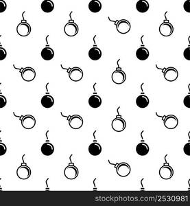 Bomb Icon Seamless Pattern, Explosive Device Vector Art Illustration