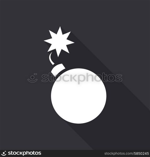 Bomb icon with a long shadow