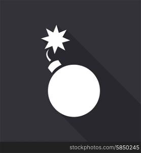 Bomb icon with a long shadow