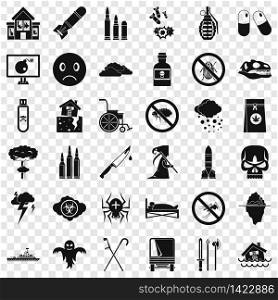 Bomb icons set. Simple style of 36 bomb vector icons for web for any design. Bomb icons set, simple style