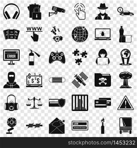 Bomb icons set. Simple style of 36 bomb vector icons for web for any design. Bomb icons set, simple style