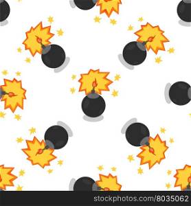 Bomb Isolated on White Background. Weapon Seamless Pattern. Weapon Seamless Pattern
