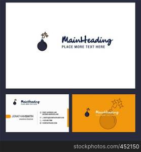 Bomb Logo design with Tagline & Front and Back Busienss Card Template. Vector Creative Design