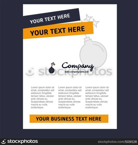 Bomb Title Page Design for Company profile ,annual report, presentations, leaflet, Brochure Vector Background