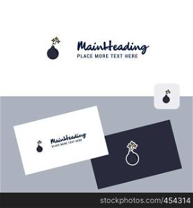 Bomb vector logotype with business card template. Elegant corporate identity. - Vector
