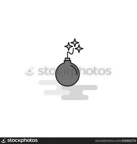 Bomb Web Icon. Flat Line Filled Gray Icon Vector