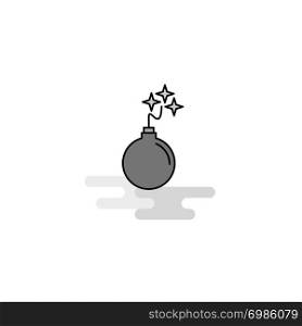 Bomb Web Icon. Flat Line Filled Gray Icon Vector