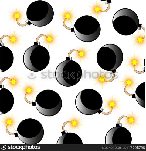 Bomb with alight wick pattern. Bomb with alight wick pattern on white background