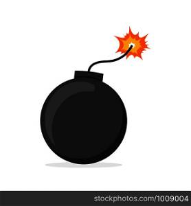 bomb with burning wick on a white background. bomb with burning wick on white background
