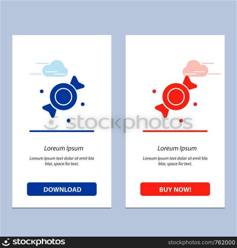 Bonbon, Candy, Sweets Blue and Red Download and Buy Now web Widget Card Template