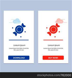 Bonbon, Candy, Sweets Blue and Red Download and Buy Now web Widget Card Template