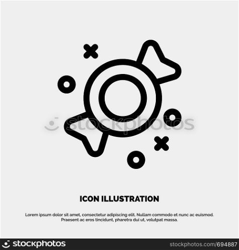 Bonbon, Candy, Sweets Line Icon Vector
