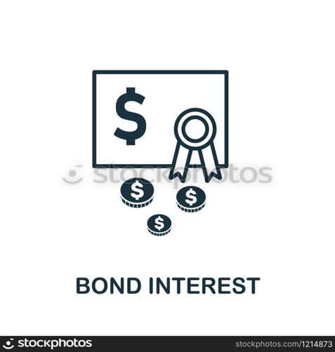 Bond Interest icon vector illustration. Creative sign from passive income icons collection. Filled flat Bond Interest icon for computer and mobile. Symbol, logo vector graphics.. Bond Interest vector icon symbol. Creative sign from passive income icons collection. Filled flat Bond Interest icon for computer and mobile