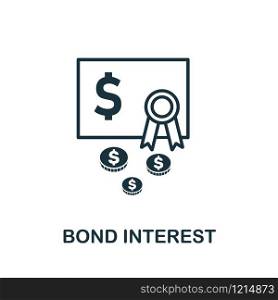 Bond Interest icon vector illustration. Creative sign from passive income icons collection. Filled flat Bond Interest icon for computer and mobile. Symbol, logo vector graphics.. Bond Interest vector icon symbol. Creative sign from passive income icons collection. Filled flat Bond Interest icon for computer and mobile