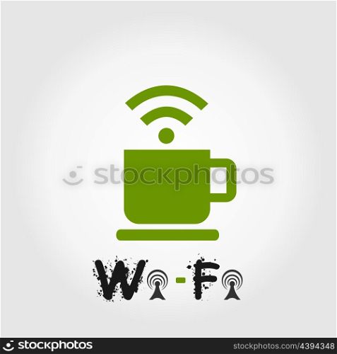 Bonded area wi fi. A vector illustration