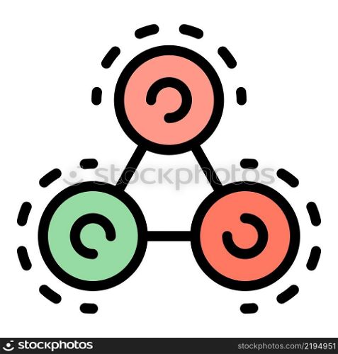 Bonding molecules icon. Outline bonding molecules vector icon color flat isolated. Bonding molecules icon color outline vector