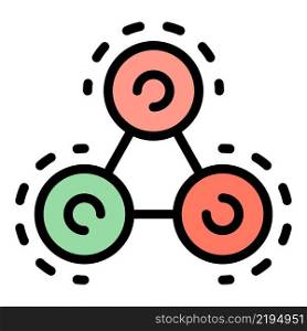 Bonding molecules icon. Outline bonding molecules vector icon color flat isolated. Bonding molecules icon color outline vector