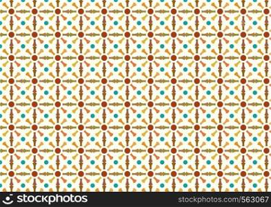Bone and circle pattern on light yellow background. Retro and classic bone seamless pattern for design.