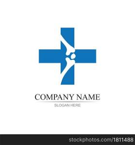 Bone health care logo and symbol vector illustration design template