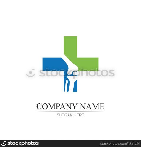 Bone health care logo and symbol vector illustration design template