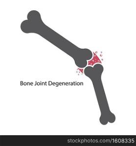 Bone joint degeneration icon,vector symbol design