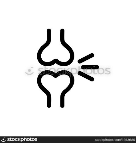 Bone pain icon vector. Thin line sign. Isolated contour symbol illustration. Bone pain icon vector. Isolated contour symbol illustration