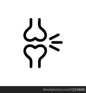 Bone pain icon vector. Thin line sign. Isolated contour symbol illustration. Bone pain icon vector. Isolated contour symbol illustration