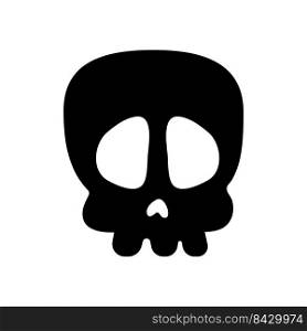 Bone vector. Skull shadow from ghost skeleton in scary graveyard on Halloween.