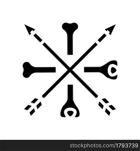 bones and arrows boho glyph icon vector. bones and arrows boho sign. isolated contour symbol black illustration. bones and arrows boho glyph icon vector illustration