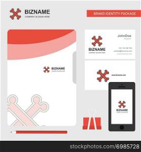Bones Business Logo, File Cover Visiting Card and Mobile App Design. Vector Illustration