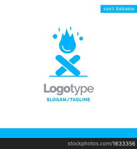 Bonfire, C&fire, C&ing, Fire Blue Business Logo Template