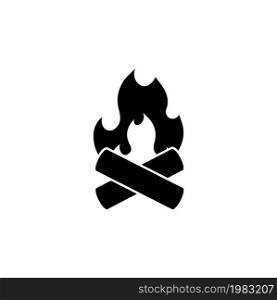 Bonfire, Camp flame, Campfire, Firewood. Flat Vector Icon illustration. Simple black symbol on white background. Bonfire, Camp flame, Campfire, Fire sign design template for web and mobile UI element. Bonfire, Camp flame, Campfire, Firewood. Flat Vector Icon illustration. Simple black symbol on white background. Bonfire, Camp flame, Campfire, Fire sign design template for web and mobile UI element.