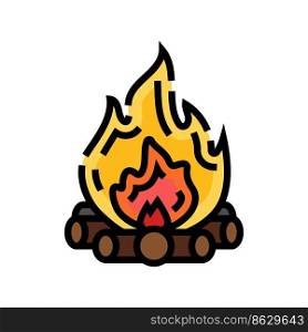 bonfire fire color icon vector. bonfire fire sign. isolated symbol illustration. bonfire fire color icon vector illustration
