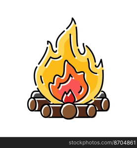 bonfire fire color icon vector. bonfire fire sign. isolated symbol illustration. bonfire fire color icon vector illustration